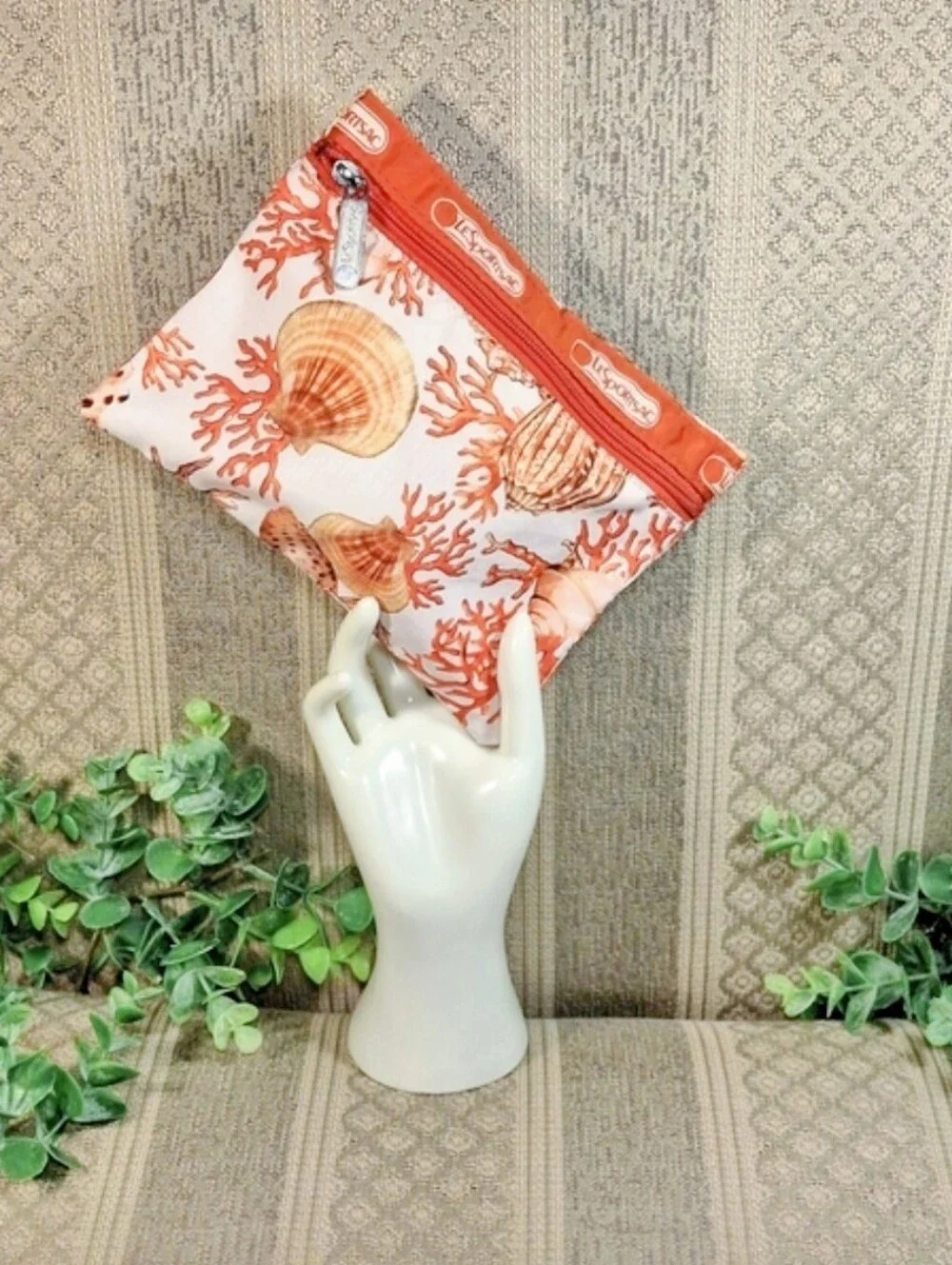 Lesportsac Sea Shell Coral Print Cosmetic Case